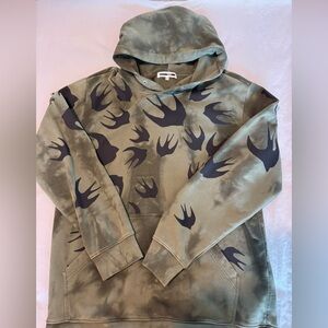 Alexander McQueen Men's Green and Black Patterned Hoodie